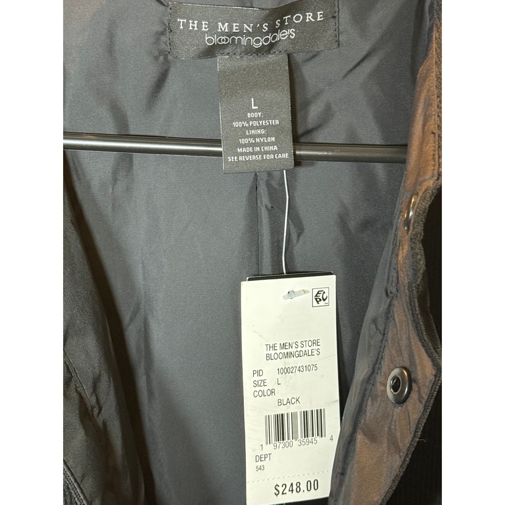 The Men's Store Bloomingdale's Black Corduroy Shirt Jacket Large NWT - Picture 3 of 6